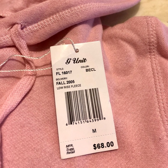 New G-Unit Pink Logo Zip up Jacket/Hoodie Size-M - Picture 5 of 5